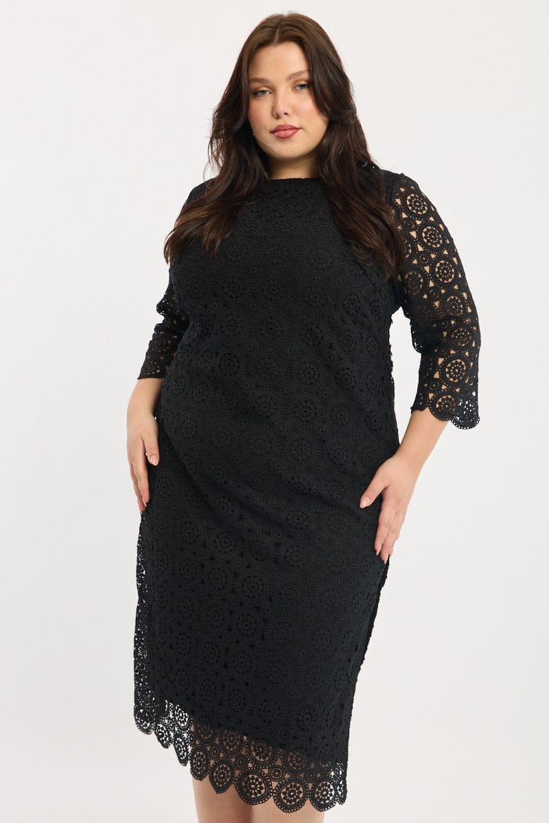 Black Lace Bodycon Dress - Image 2