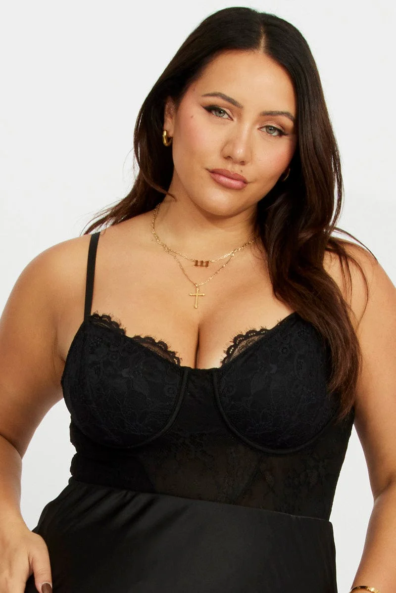 Black Lace Bodysuit - Image 2