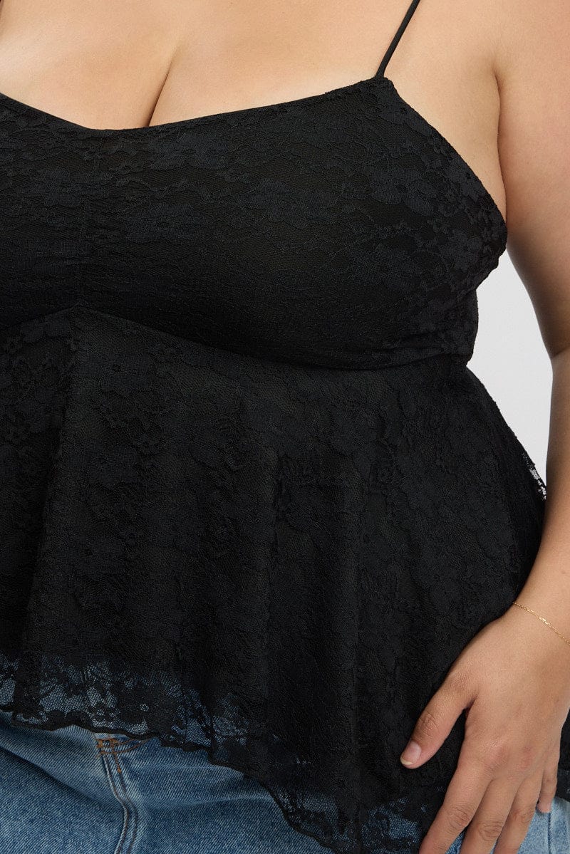 Black Lace Singlet Top - Image 6