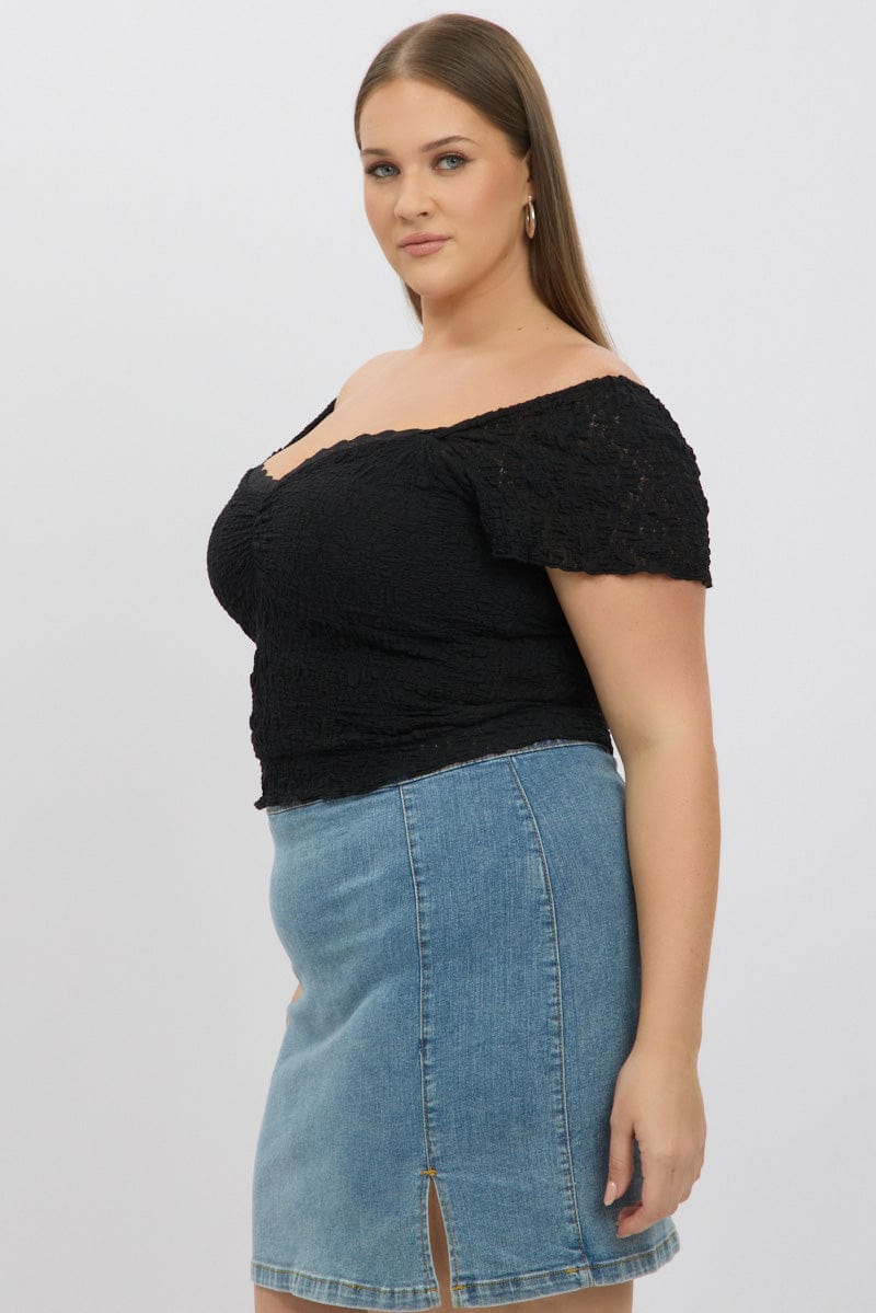 Black Lace top Short Sleeve - Image 4