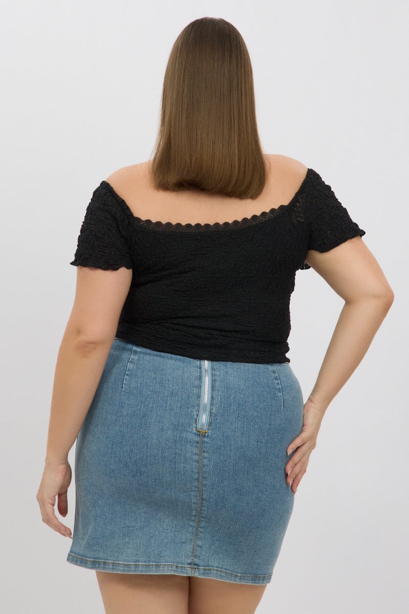 Black Lace top Short Sleeve - Image 5