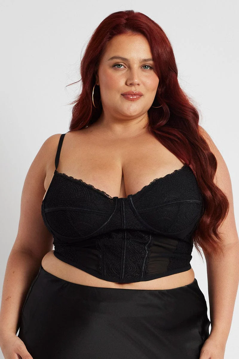 Black Lace Top Sleeveless Sweetheart Neckline - Image 2