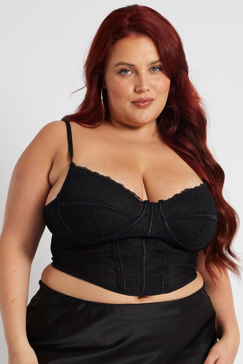 Black Lace Top Sleeveless Sweetheart Neckline - Image 3