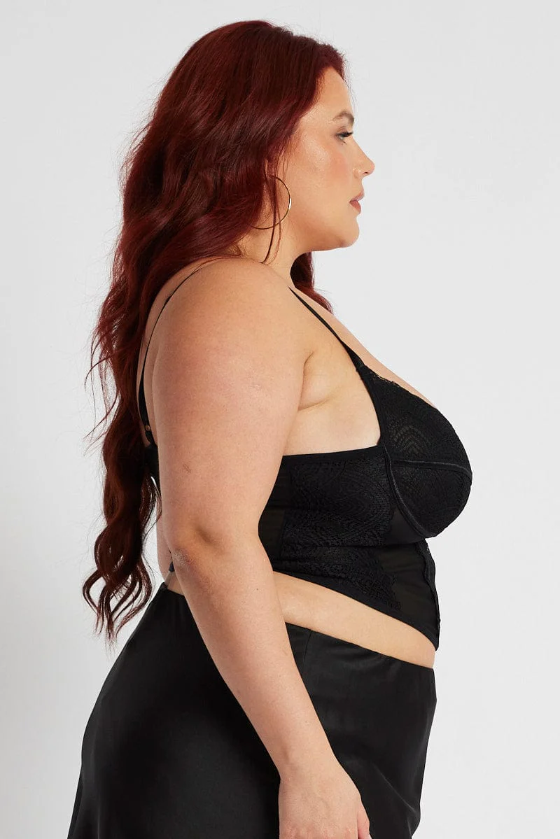 Black Lace Top Sleeveless Sweetheart Neckline - Image 4