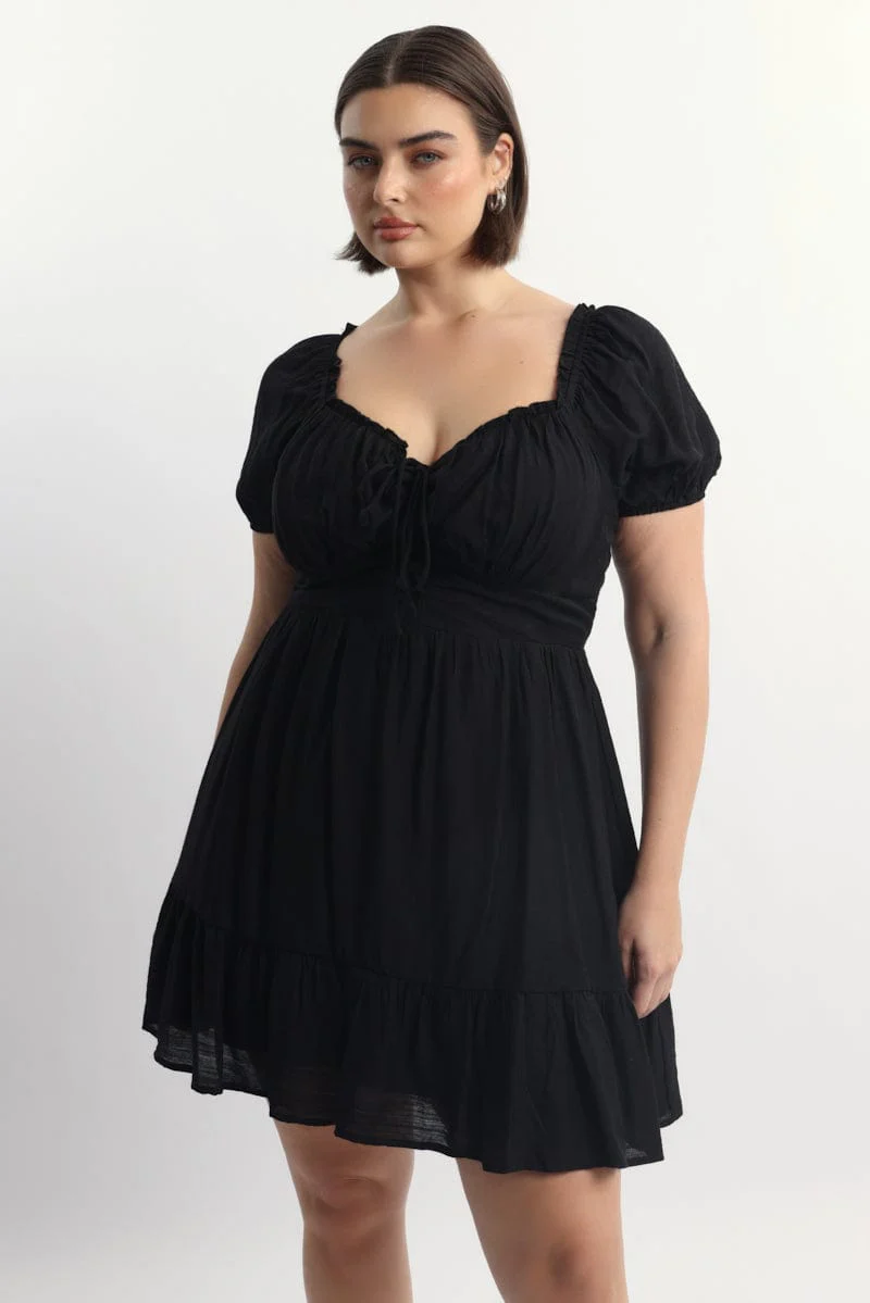 Black Lace Up Minidress