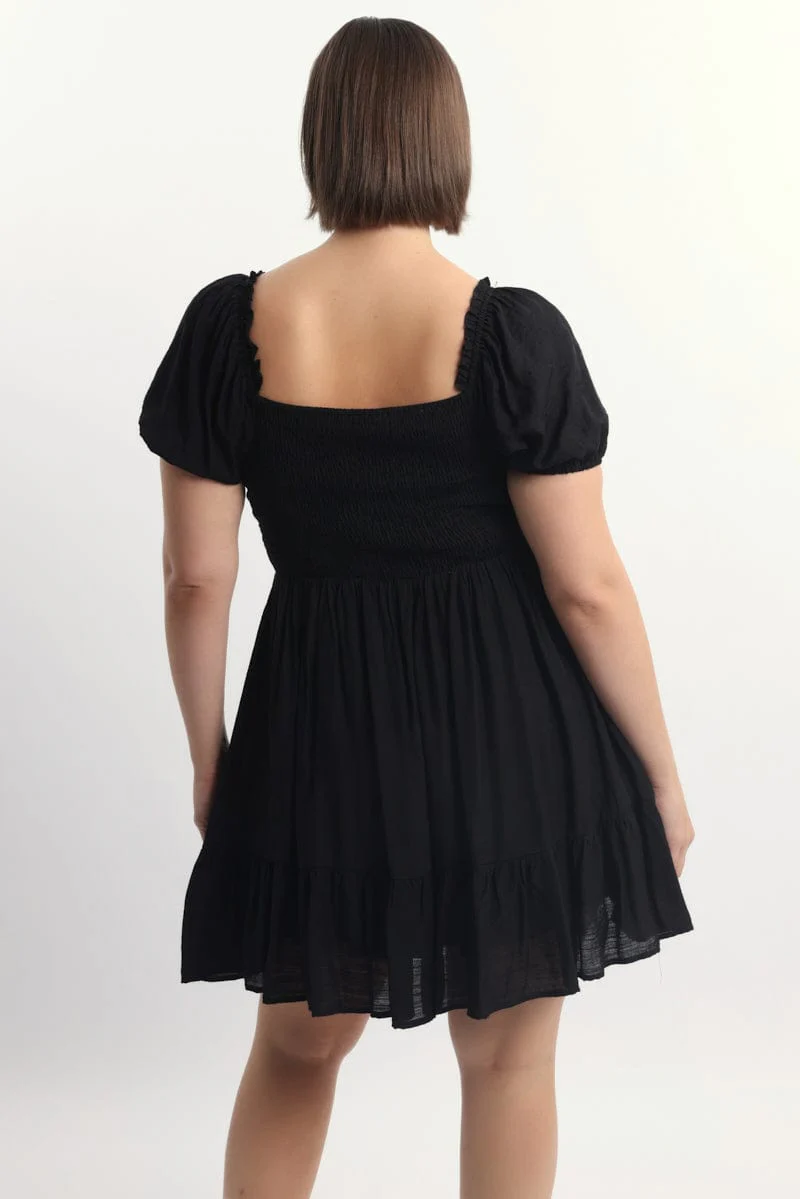 Black Lace Up Minidress - Image 4