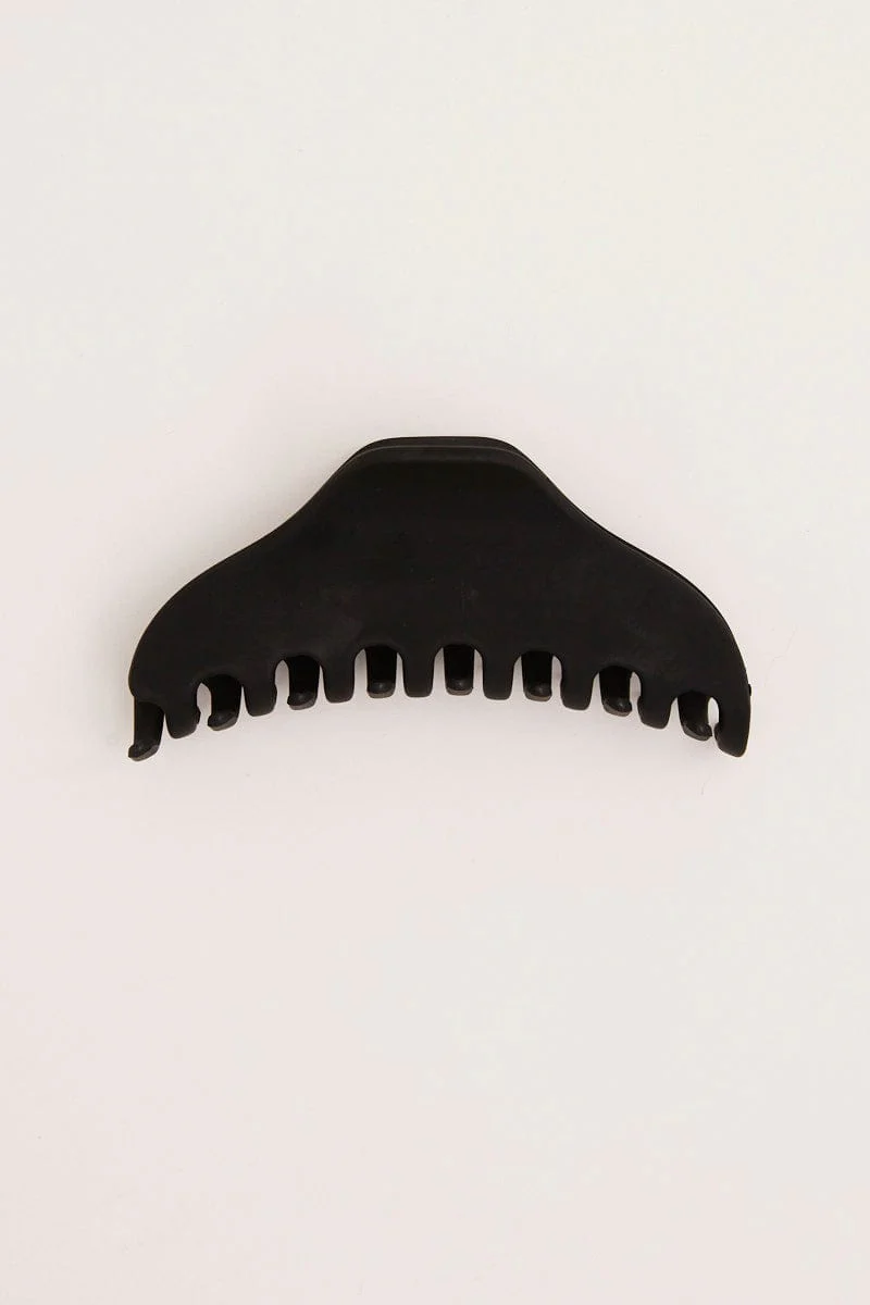 Black Large Plain Claw Clip