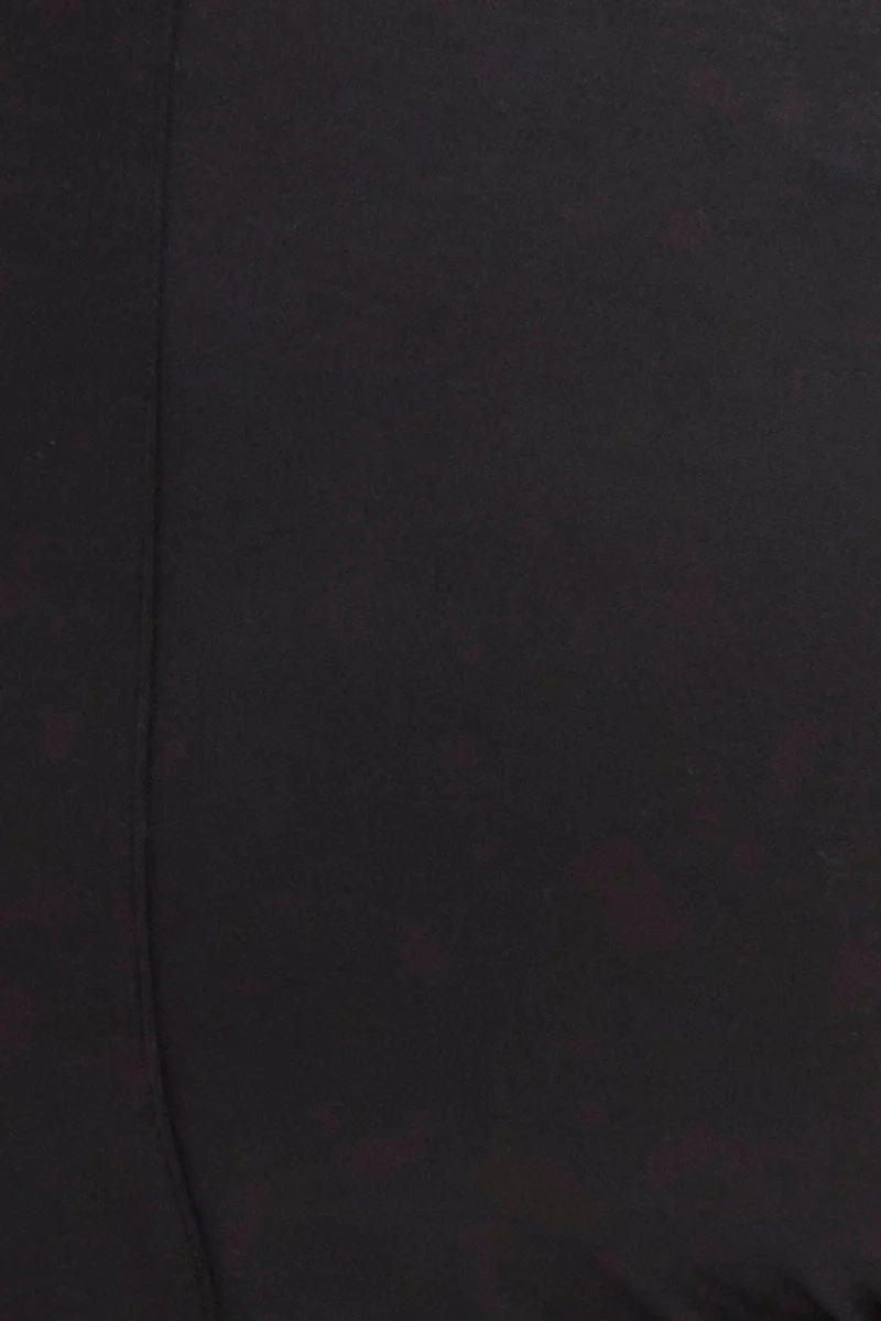Black Leggings High Rise Faux Leather & Ponte Panel - Image 6