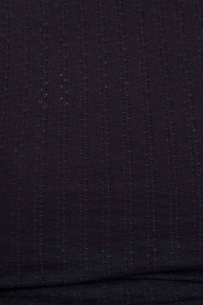Black Long Sleeve Black Gather Top - Image 6