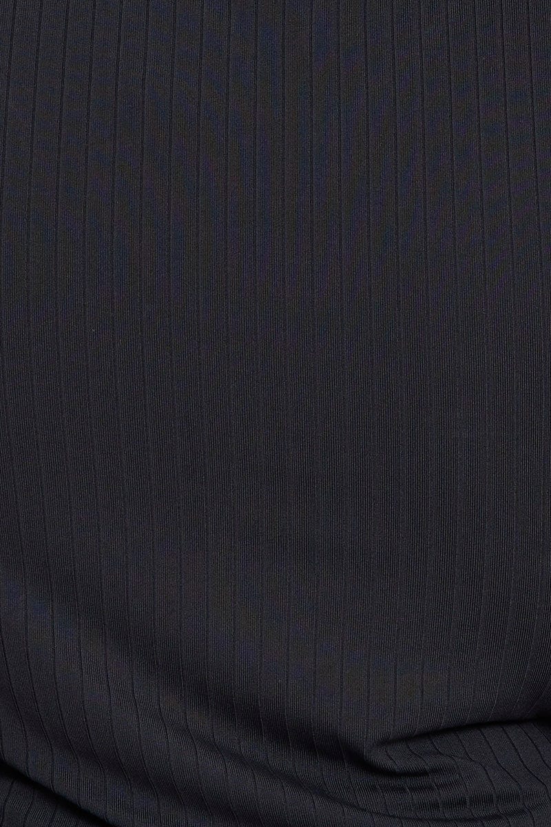 Black Long Sleeve Rib Ring Top - Image 6