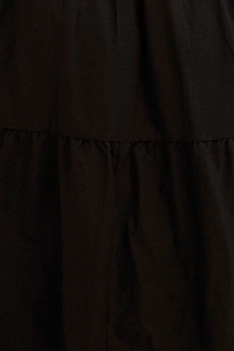 Black Maxi Dress Wrap Short Sleeve - Image 6