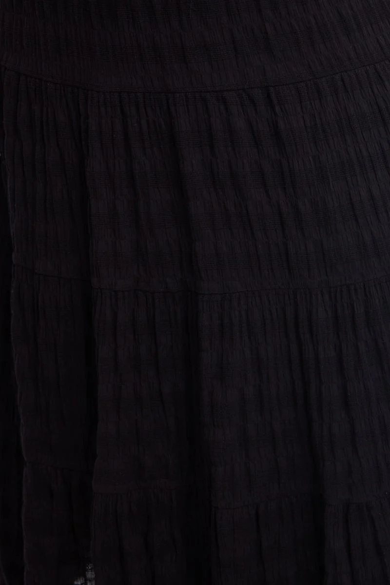 Black Maxi Skirt Textured - Image 5