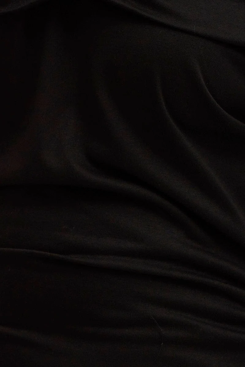 Black Midi Dress Off Shoulder Bodycon Jersey - Image 6