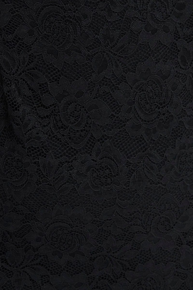 Black Midi Dress Sleeveless Lace - Image 6