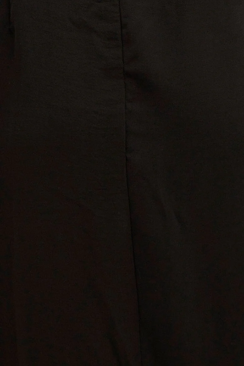 Black Midi Dress Strappy Sleeveless Chiffon Draped - Image 6