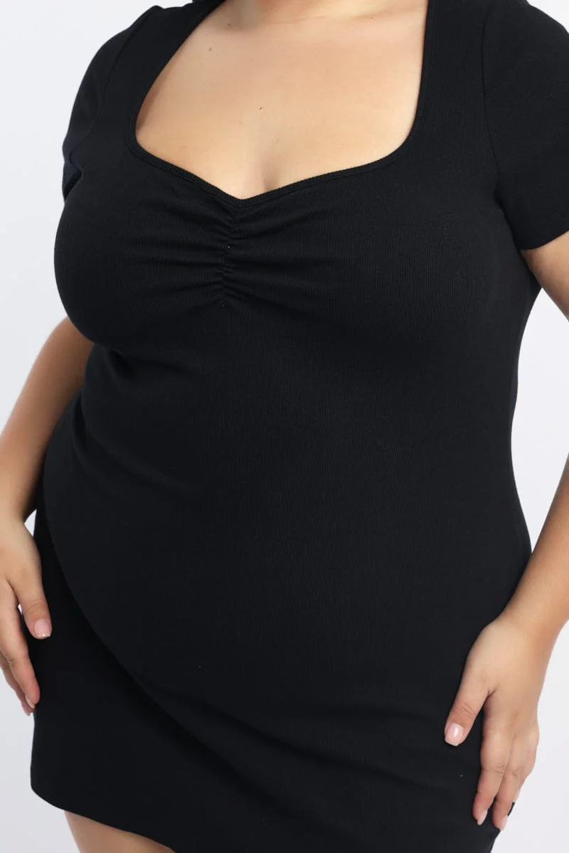 Black Mini Dress Short Sleeve - Image 5