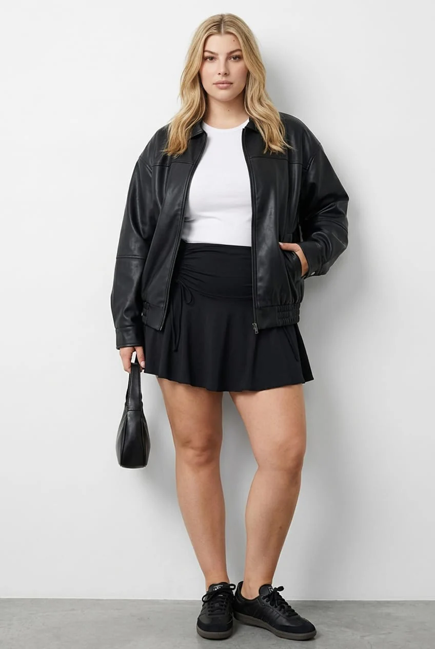 Black Mini Ruffle Skirt Jersey