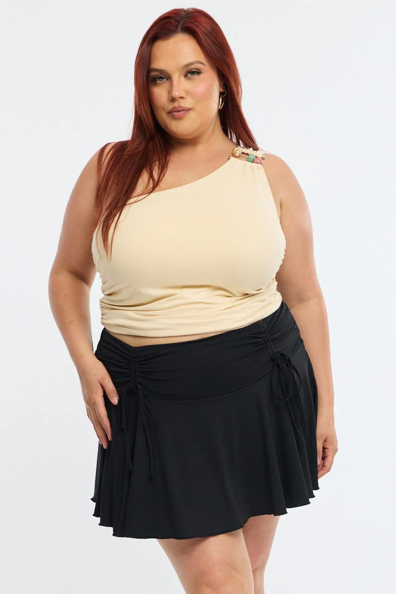 Black Mini Ruffle Skirt Jersey - Image 2