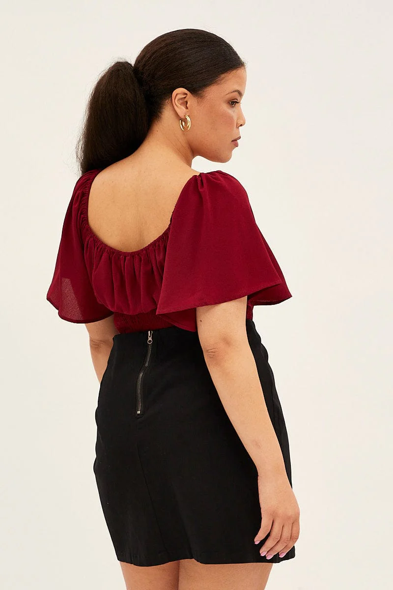 Black Mini Skirt Faux Leather - Image 5