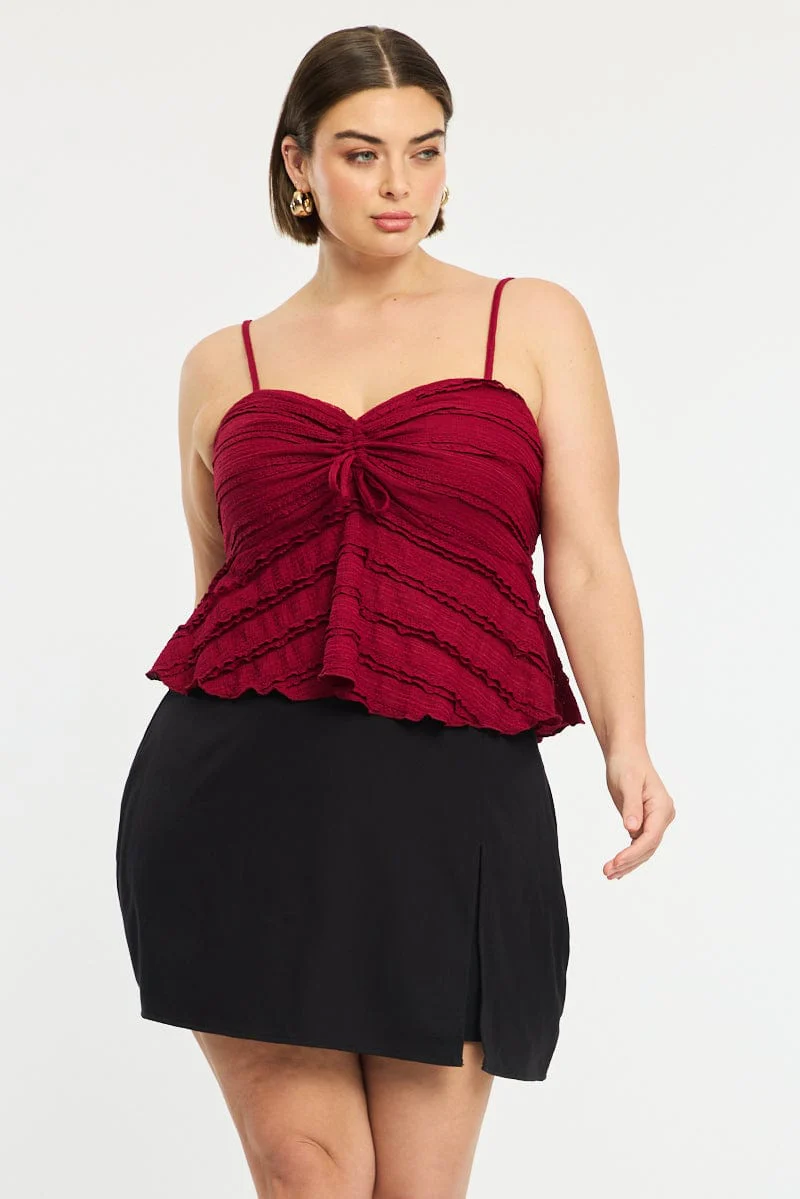 Black Mini Skirt Shorts Inserted Side Slit