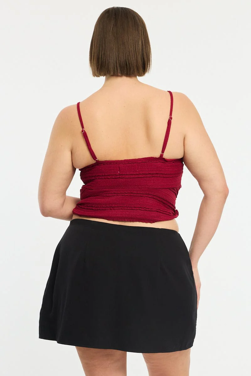 Black Mini Skirt Shorts Inserted Side Slit - Image 5