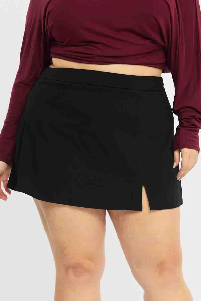 Black Mini Skirt Split - Image 2
