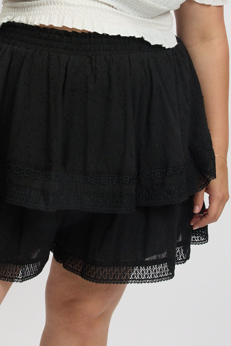 Black Mini Skirt Tiered - Image 6