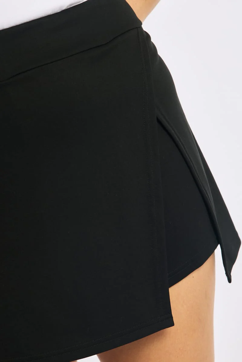 Black Mini Skort With Slit - Image 6