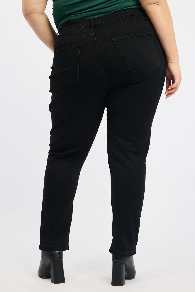 Black Mom Jeans High Rise - Image 4