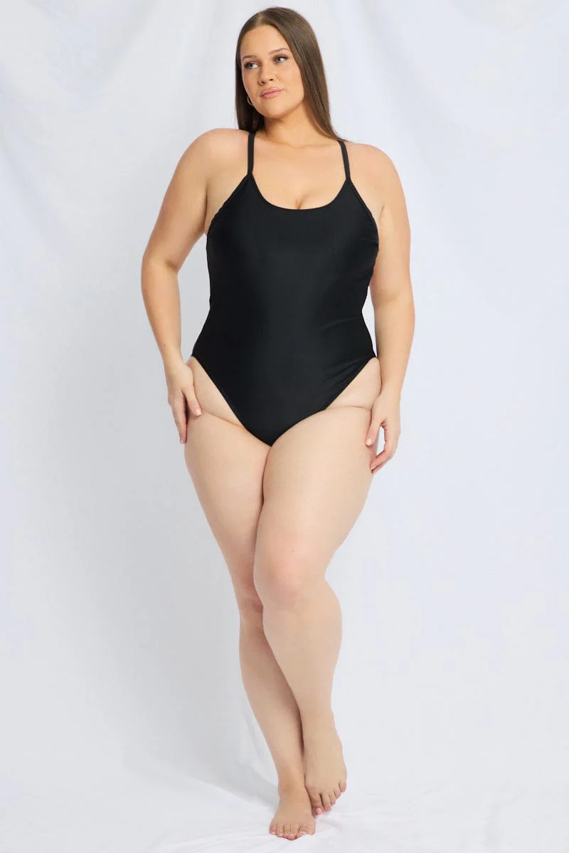 Black One Piece Swimsuit - Image 2