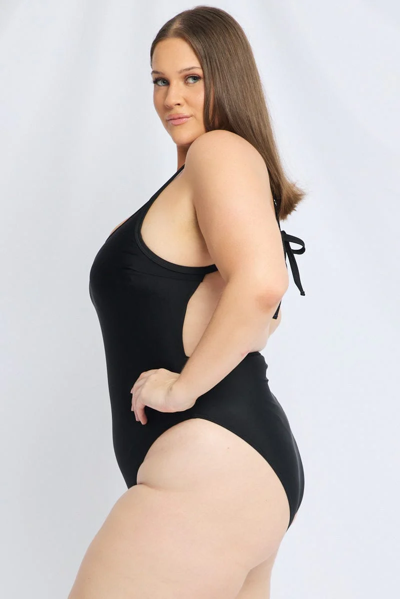 Black One Piece Swimsuit - Image 3