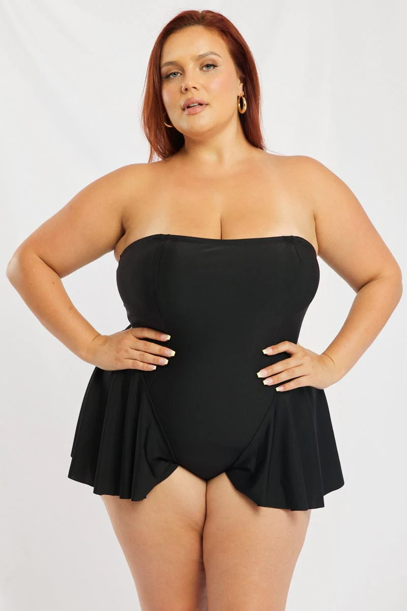 Black One Piece Swimsuit - Image 3