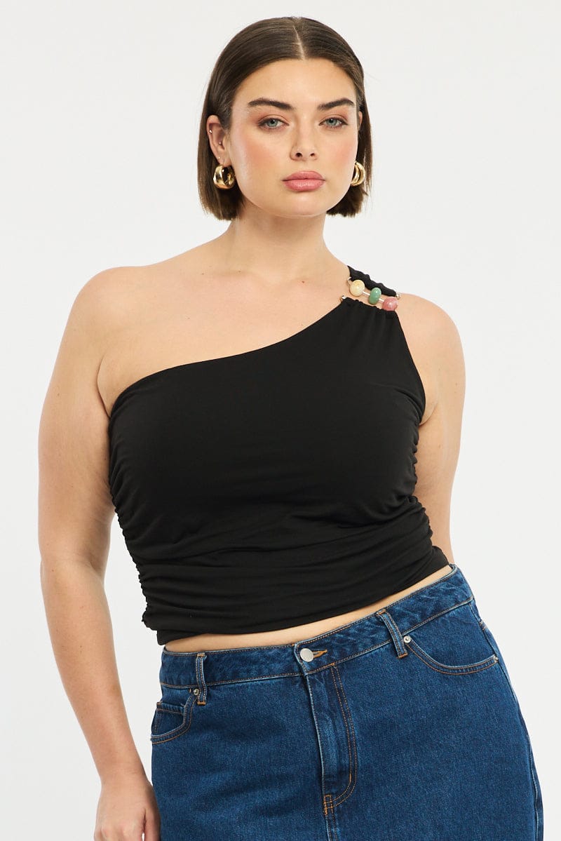 Black One Shoulder Top - Image 2