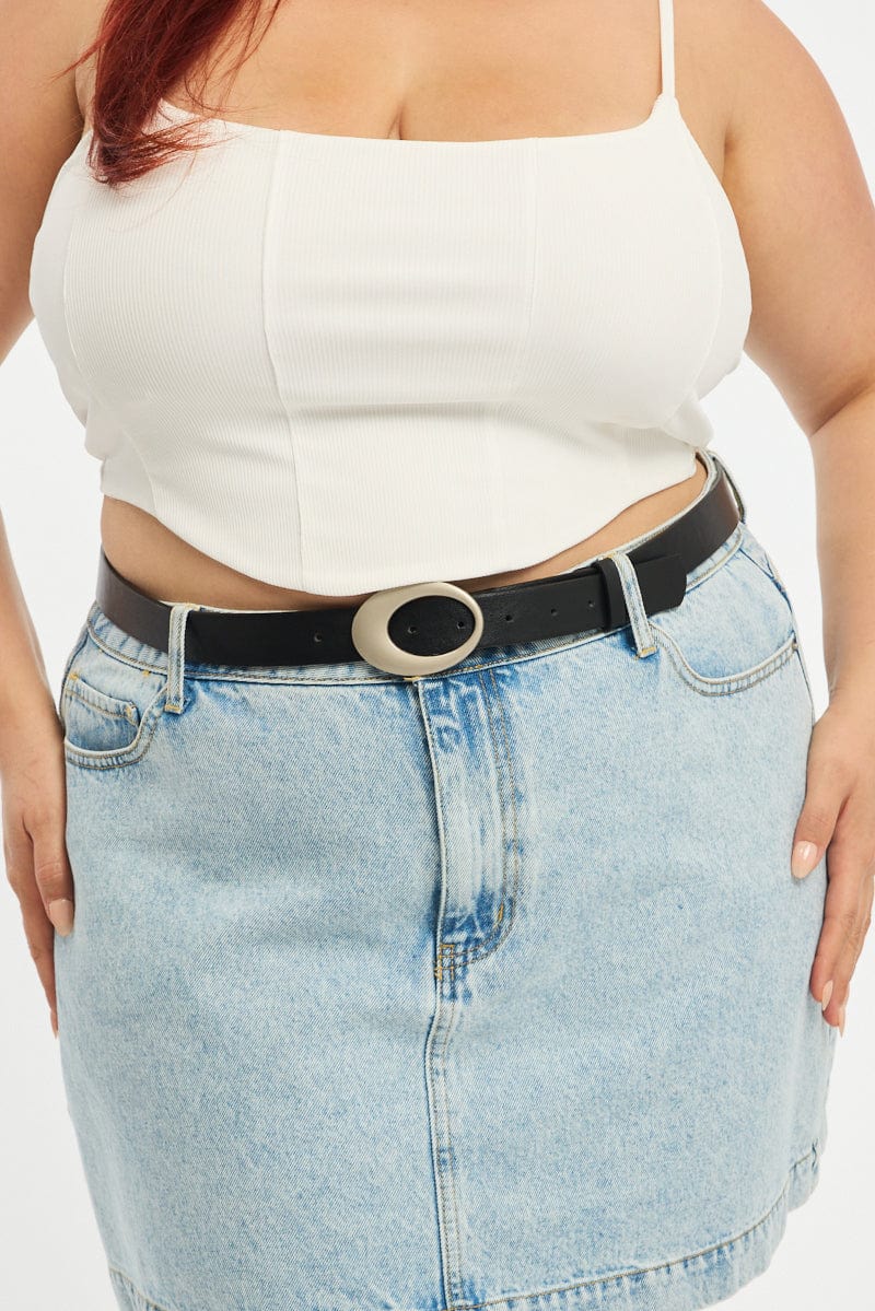 Black Oval Buckle Belt - Image 2