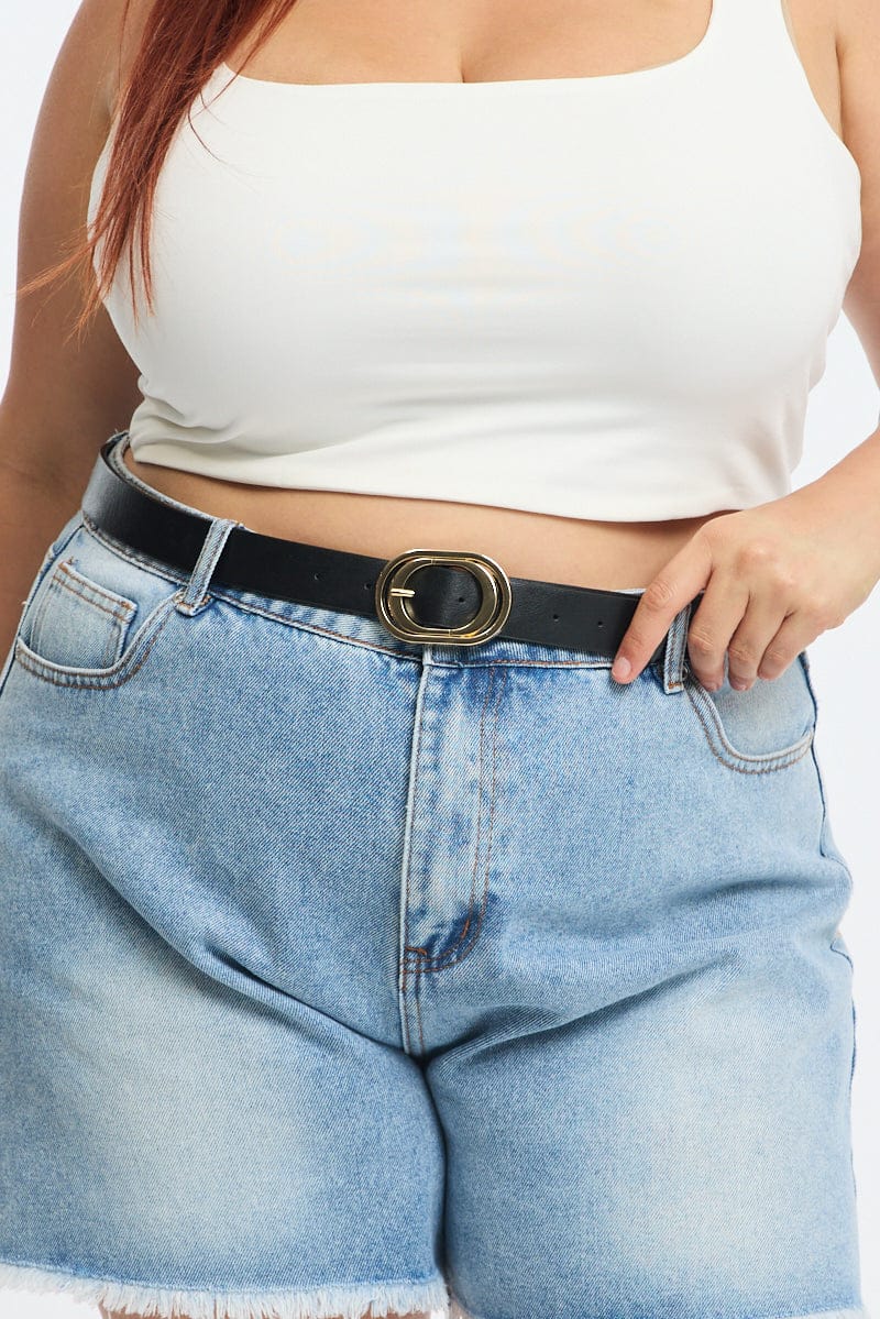 Black Oval Buckle Belt - Image 2