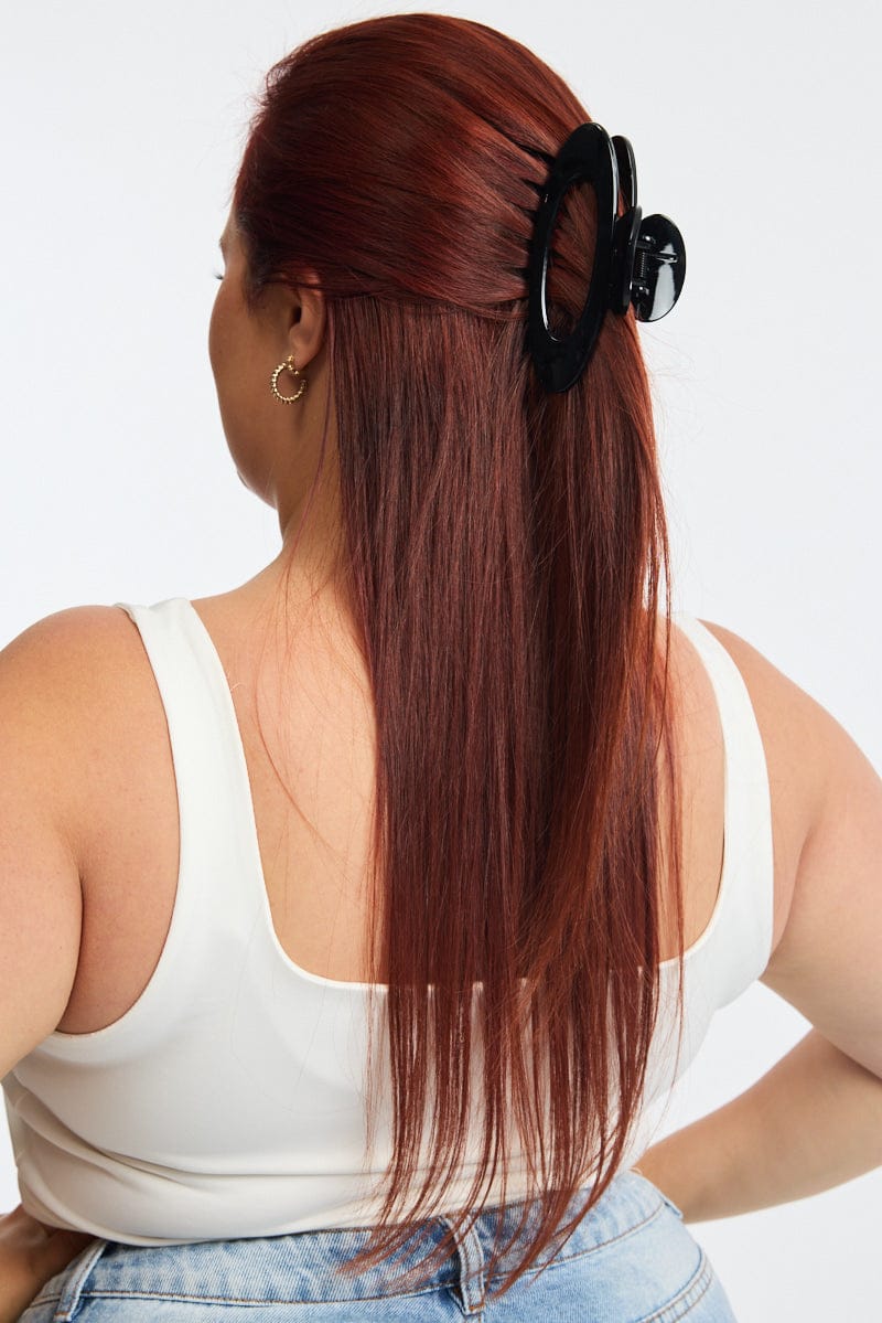 Black Oval Hair Claw Clip