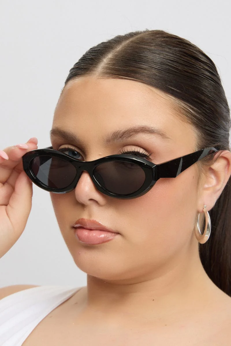 Black Oval Sunglasses