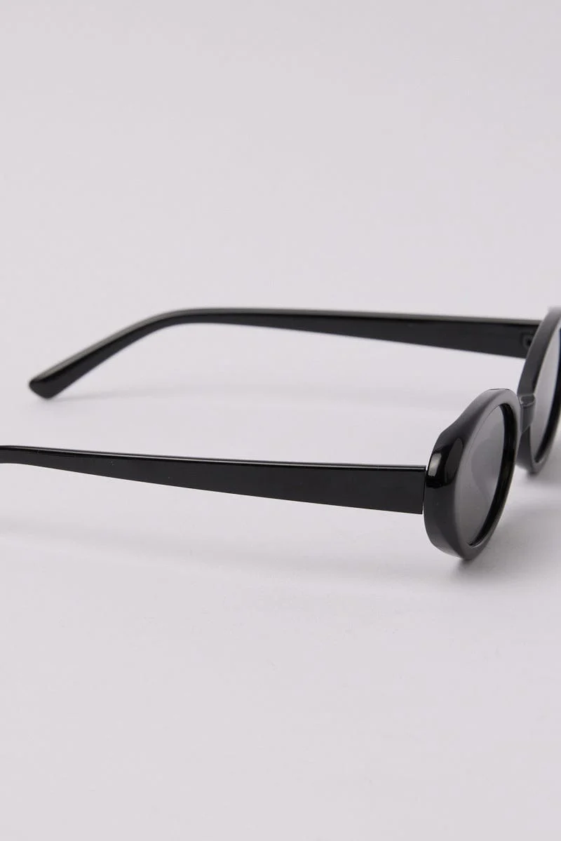 Black Oval Sunglasses - Image 3