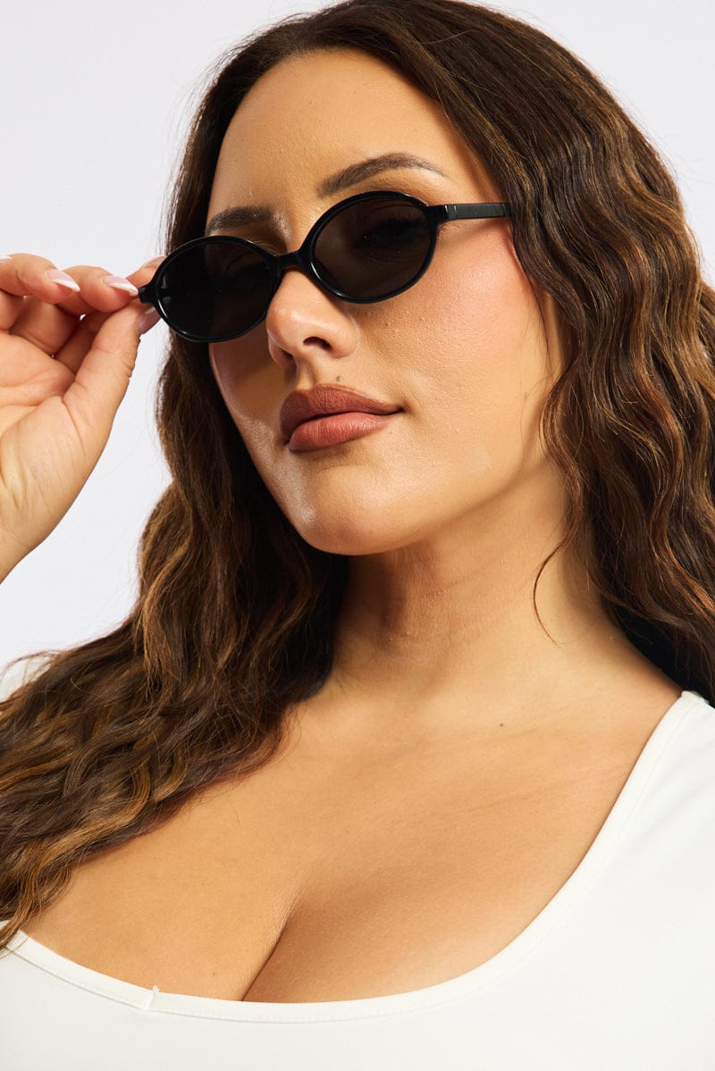 Black Oval Sunglasses