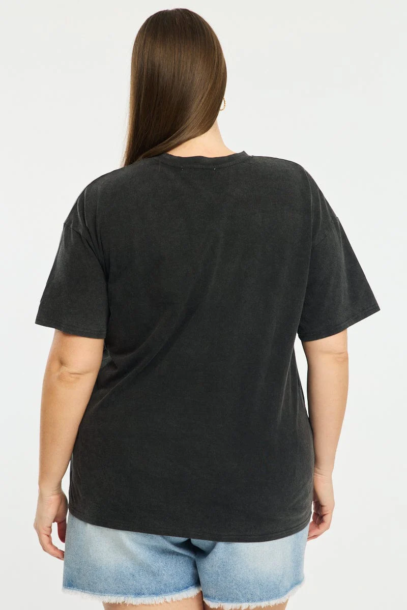 Black Oversize T-shirt Short Sleeve Crew Neck - Image 4