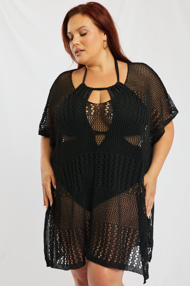 Black Oversized Beach Dress Cover Up