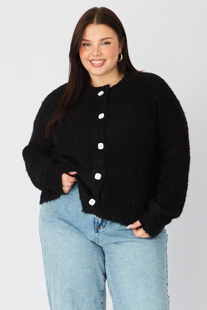 Black Oversized Cardigan Long Sleeve - Image 2