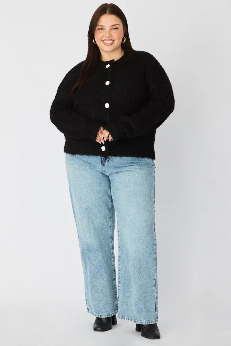 Black Oversized Cardigan Long Sleeve - Image 3