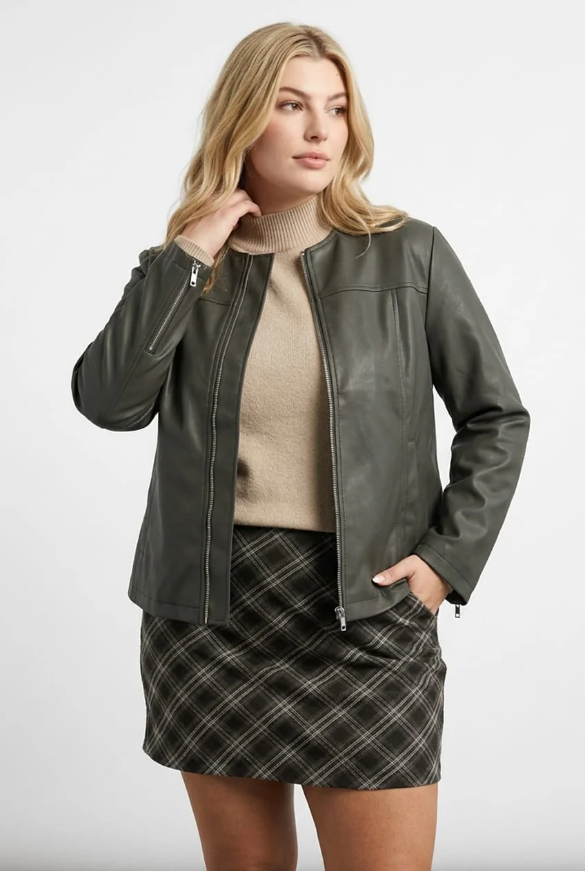Black Oversized Pu Jacket