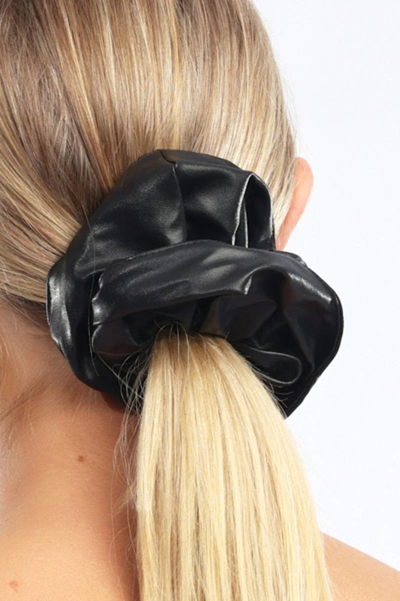 Black Oversized Pu Scrunchie - Image 2