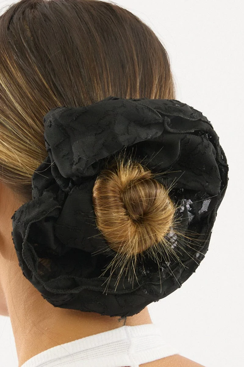 Black Oversized Scrunchie