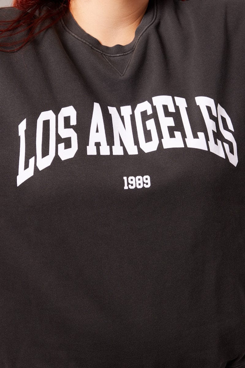 Black Oversized Sweater Long Sleeve Crew Neck - Image 6