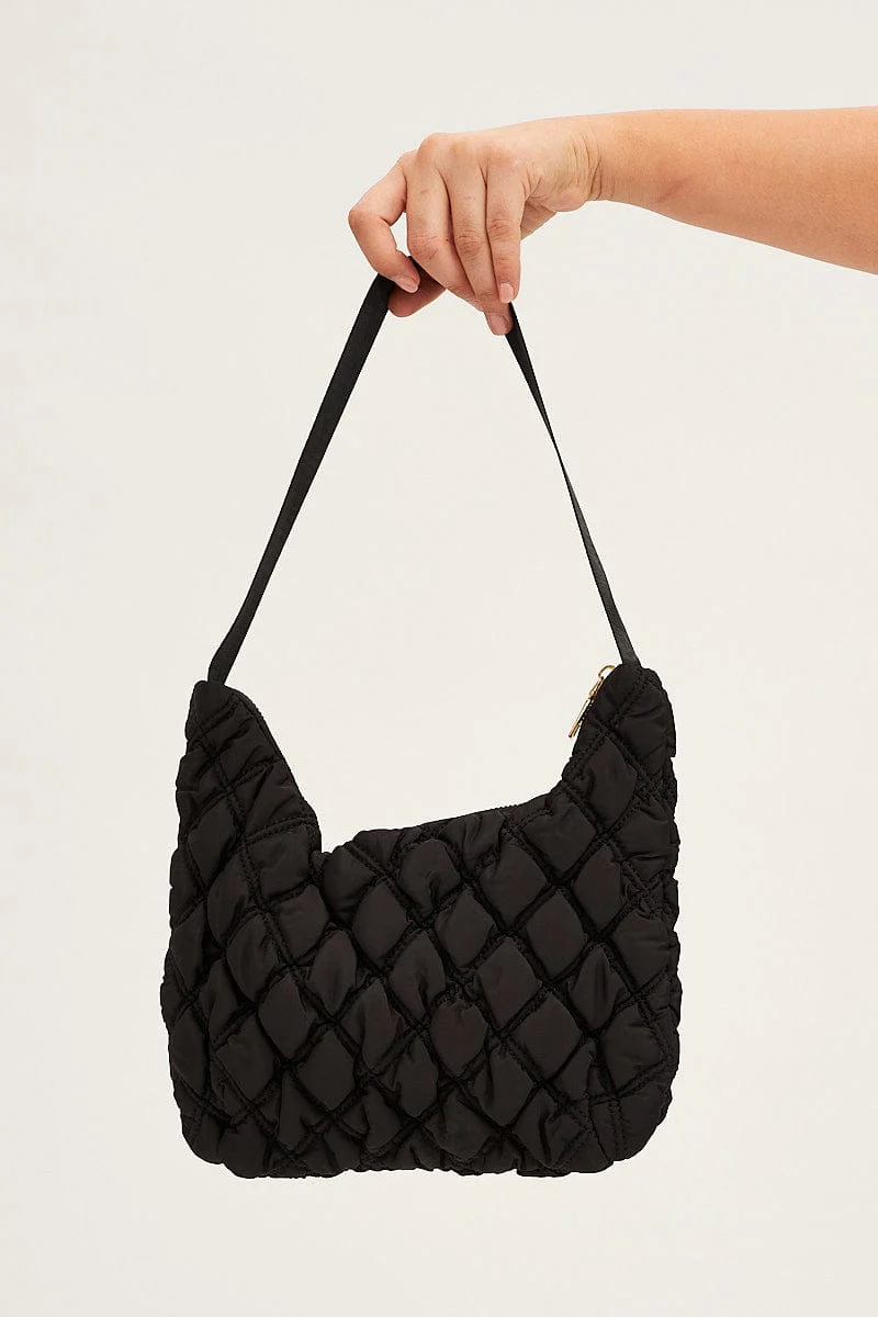 Black Padded Shoulder Bag - Image 3