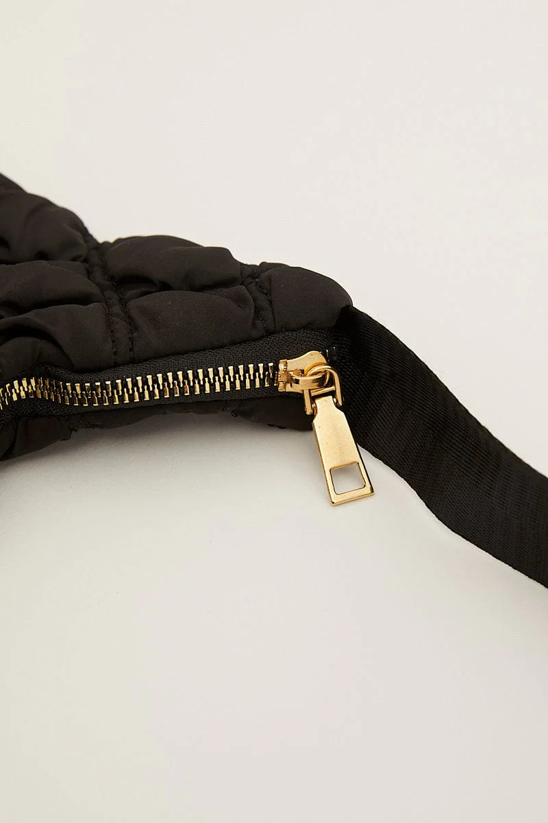 Black Padded Shoulder Bag - Image 4