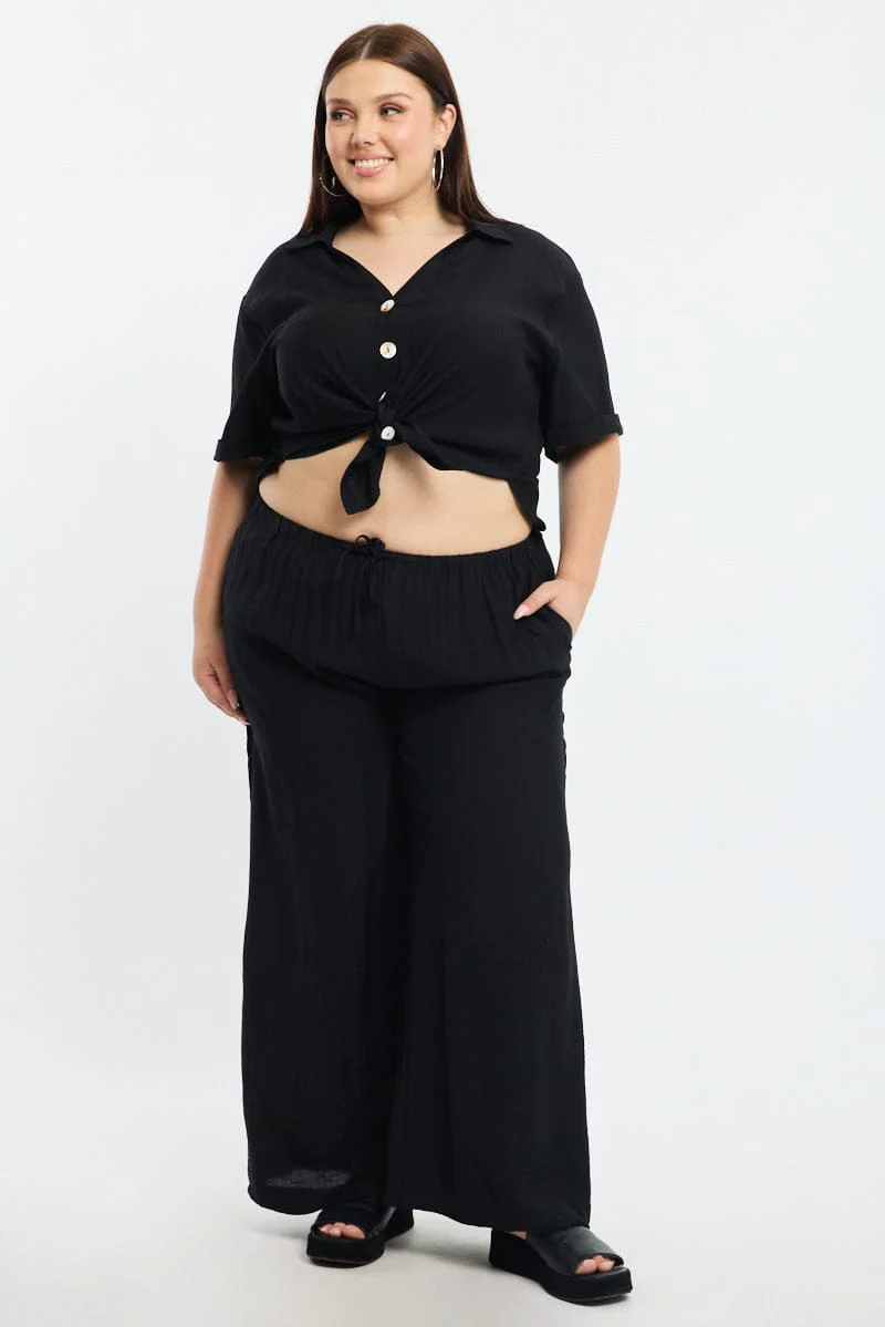 Black Pants Elastic Waist